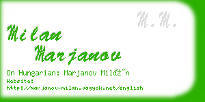 milan marjanov business card